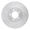 R1 03-05 Lincoln AVIATOR Front Left Drilled & Slotted Silver Brake Rotor