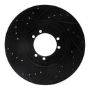 R1 96-06 Hummer H1 Rear Right Front Right Drilled & Slotted Black Brake Rotor