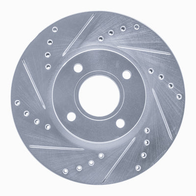 R1 14-23 Ford Fiesta (USA/Canada) Front Left Drilled & Slotted Silver Brake Rotor
