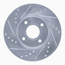 R1 14-23 Ford Fiesta Front Drilled & Slotted Silver Brake Rotor Set