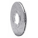 R1 1986-1993 Mazda B2200 Front Right Drilled & Slotted Silver Brake Rotor
