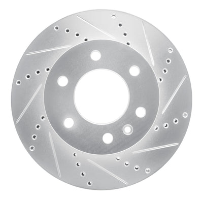 R1 06-25 American Coach Patriot Front Right Drilled & Slotted Silver Brake Rotor