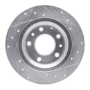 R1 98-15 Ford Fusion Rear Left Drilled & Slotted Silver Brake Rotor