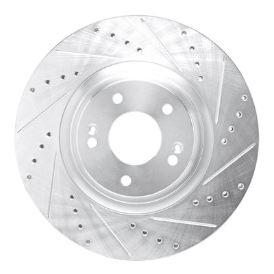 R1 19-22 Hyundai Veloster N Front Right Drilled & Slotted Silver Brake Rotor