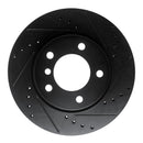 R1 05-07 BMW 120i (Mexico) Front Right Drilled & Slotted Black Brake Rotor
