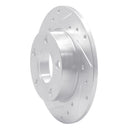 R1 85-00 Audi 5000S Quattro Rear Left Drilled & Slotted Silver Brake Rotor