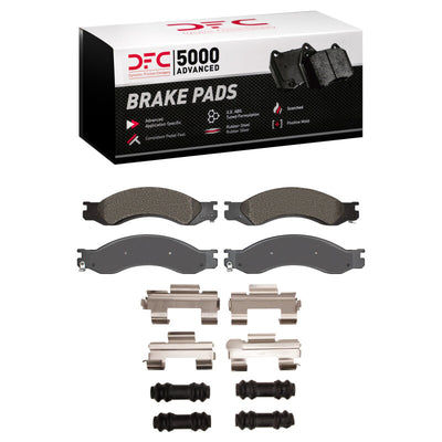 DFC 04-10 Chevrolet C5500 Kodiak Rear 5000 Advanced Semi Metallic Brake Pads and Hardware Kit