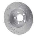 R1 05-23 Chrysler 300 Rear Left Drilled & Slotted Silver Brake Rotor