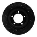 R1 07-22 Lexus LX570 Front & Rear Drilled & Slotted Black Brake Rotor Set