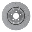 R1 10-19 BMW 640I xDrive Convertible Rear Left Drilled & Slotted Silver Brake Rotor
