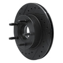 R1 90-94 Ford Explorer Front Left Drilled & Slotted Black Brake Rotor