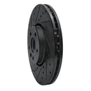 R1 10-16 Volvo XC60 Front Left Drilled & Slotted Black Brake Rotor