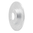 R1 14-21 Mazda 6 Rear Left Drilled & Slotted Silver Brake Rotor