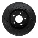 R1 2021-2025 Hyundai Santa Fe Front Left Drilled & Slotted Black Brake Rotor