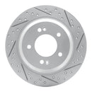 R1 13-26 Hyundai Kona Rear Right Drilled & Slotted Geo-Carbon Rotor