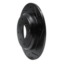 R1 86-96 Acura Legend Rear Right Drilled & Slotted Black Brake Rotor