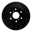 R1 07-20 Cadillac Escalade Rear Left Drilled & Slotted Black Brake Rotor