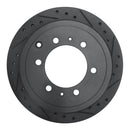 R1 93-97 Lexus LX450 Rear Right Drilled & Slotted Black Brake Rotor