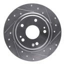 R1 17-20 Honda Civic Rear Drilled & Slotted Silver Brake Rotor Set
