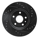 R1 11-23 Chevrolet Bolt EUV Front Left Drilled & Slotted Black Brake Rotor