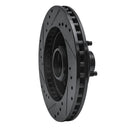 R1 87-93 Ford Mustang Front Right Drilled & Slotted Black Brake Rotor