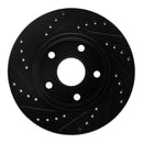 R1 91-96 Toyota Previa Front Right Drilled & Slotted Black Brake Rotor
