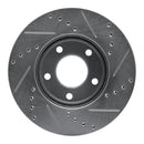 R1 01-07 Ford Escape Front Left Drilled & Slotted Silver Brake Rotor