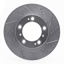 R1 97-04 Porsche Boxster Front Right Drilled & Slotted Silver Brake Rotor