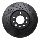 R1 03-11 Cadillac BLS (Mexico) Front Right Drilled & Slotted Black Brake Rotor