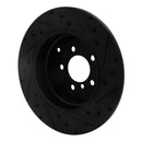 R1 03-05 Land Rover Range Rover Rear Left Drilled & Slotted Black Brake Rotor