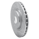R1 00-06 Jaguar XJR Front Right Drilled & Slotted Silver Brake Rotor