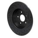 R1 13-20 Ford Special Service Police Sedan Front & Rear Drilled & Slotted Black Brake Rotor Set