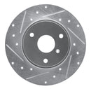 R1 05-16 Smart Fortwo Front Left Drilled & Slotted Silver Brake Rotor