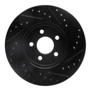 R1 95-06 Chrysler Sebring Front Left Drilled & Slotted Black Brake Rotor