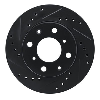 R1 83-87 Honda Prelude Front Left Drilled & Slotted Black Brake Rotor