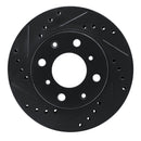 R1 83-87 Honda Prelude Front Left Drilled & Slotted Black Brake Rotor