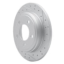 R1 93-04 Chrysler 300M Rear Right Drilled & Slotted Geo-Carbon Rotor