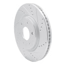R1 05-07 Infiniti QX56 Front Right Drilled & Slotted Silver Brake Rotor
