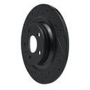 R1 18-25 Volvo S60 Rear Left Drilled & Slotted Black Brake Rotor