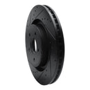 R1 06-10 Jeep Grand Cherokee Front Left Drilled & Slotted Black Brake Rotor