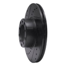 R1 72-80 Mercedes-Benz 280SE Front Left Drilled & Slotted Black Brake Rotor