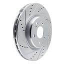 R1 19-25 Acura RDX Front & Rear Drilled & Slotted Silver Brake Rotor Set