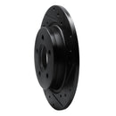 R1 04-13 Volvo V50 Rear Right Drilled & Slotted Black Brake Rotor