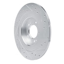 R1 21-25 Hyundai SONATA Rear Left Drilled & Slotted Silver Brake Rotor