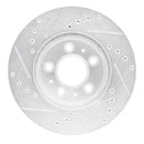 R1 95-97 Ford Crown Victoria Front Right Drilled & Slotted Silver Brake Rotor