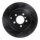 R1 10-12 Land Rover Range Rover Rear Left Drilled & Slotted Black Brake Rotor