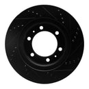 R1 03-23 Toyota Tacoma Front Left Drilled & Slotted Black Brake Rotor