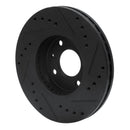 R1 91-94 Nissan Sentra Front Left Drilled & Slotted Black Brake Rotor