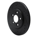 R1 00-06 Ford Thunderbird Rear Left Drilled & Slotted Black Brake Rotor