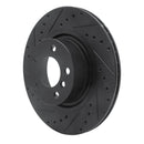 R1 11-18 BMW X4 Rear Left Drilled & Slotted Black Brake Rotor